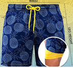 2022 Summer Shorts Men's Beach Pants Sports Pants Printed Double-Layer Shorts Men's Casual Quick-Drying Floral Shorts Men