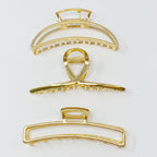 Gold Mine Hair Claw Set of 3 | Large Gold Finish Claw Clips