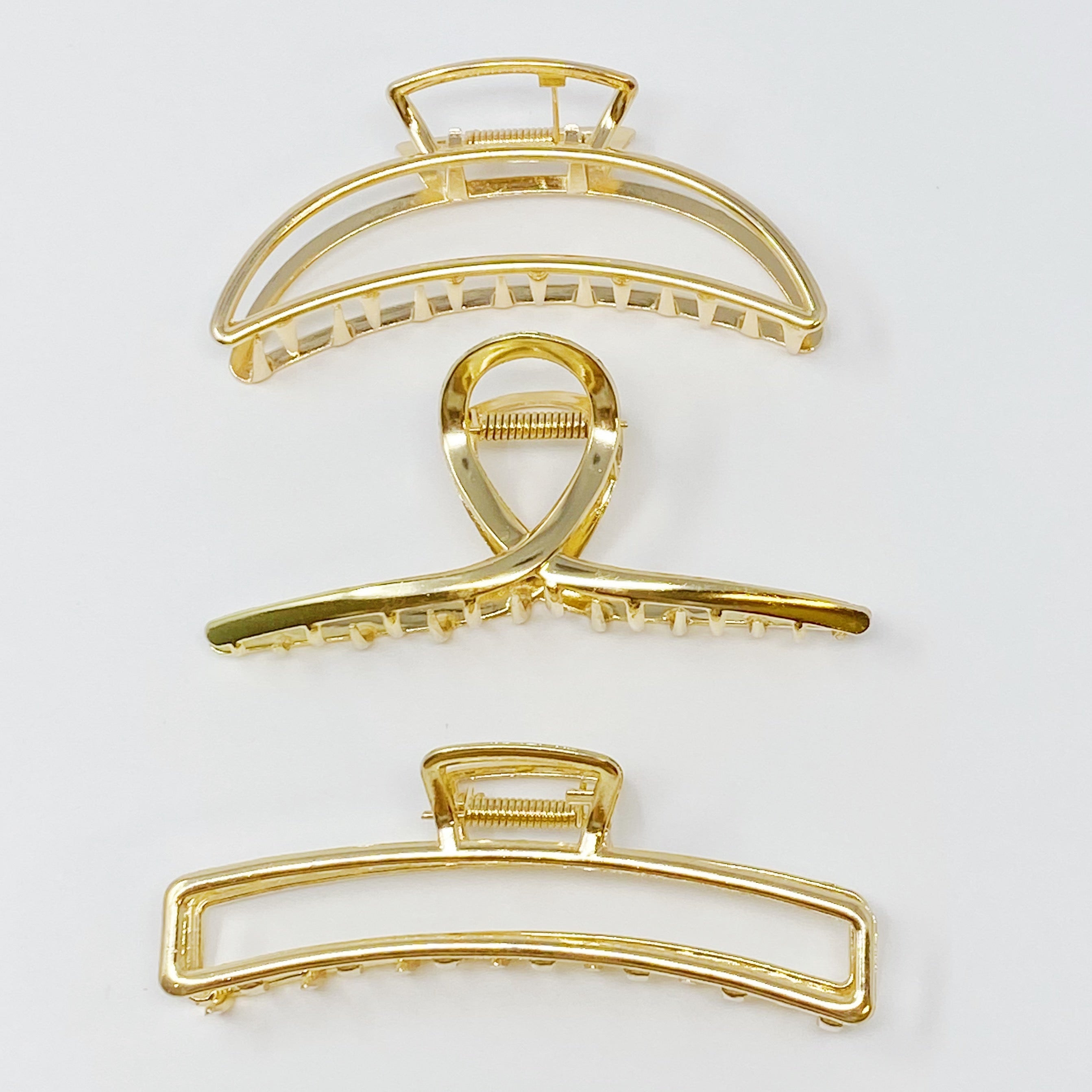 Gold Mine Hair Claw Set of 3 | Large Gold Finish Claw Clips