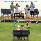 DoCred Double Camping Loveseat Chair | 2-Person | 660 lb Capacity | Cup Holders & Side Pockets