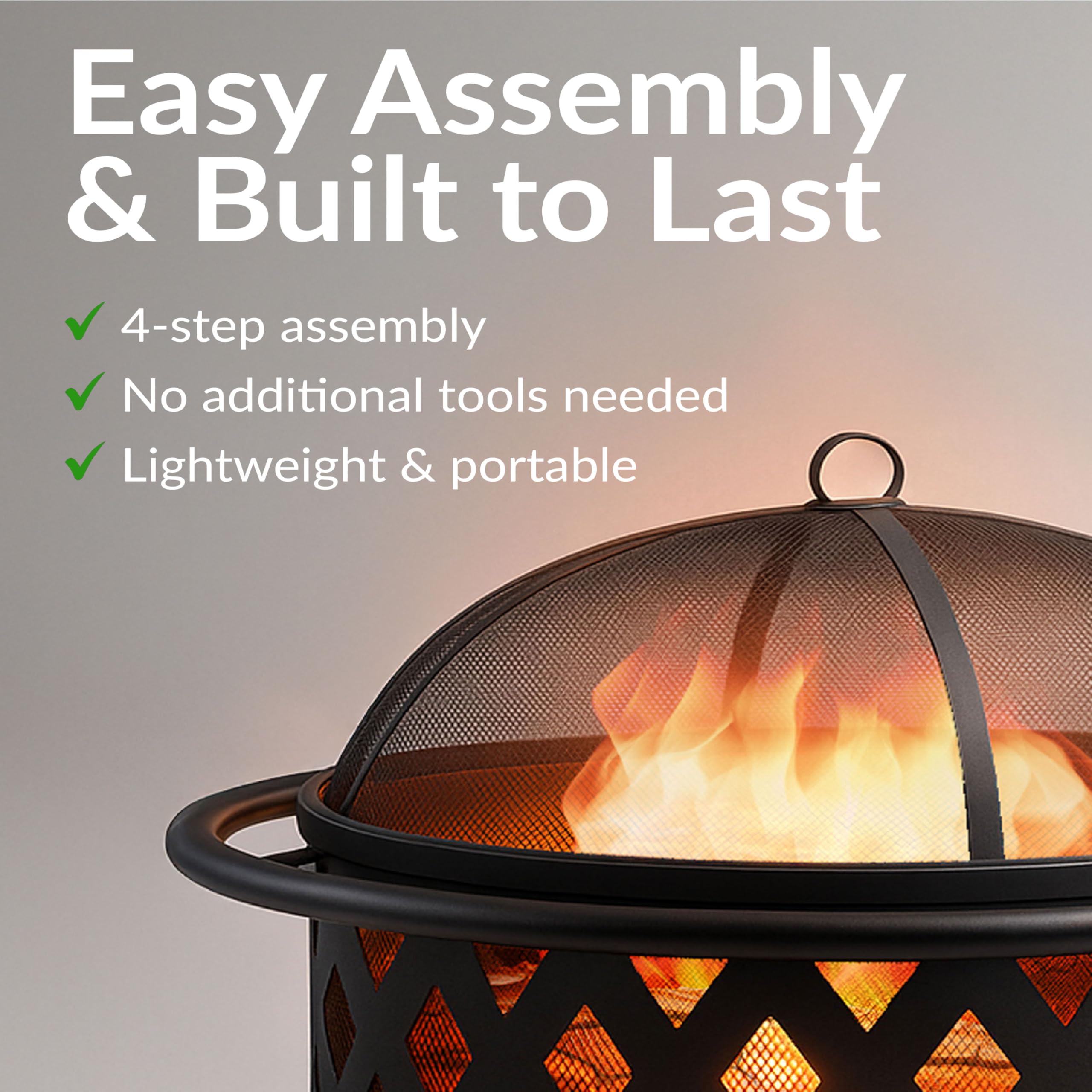 Sunnydaze Crossweave Outdoor Fire Pit | Wood-Burning | 30" & 36" | Spark Screen, Poker & Cover Included