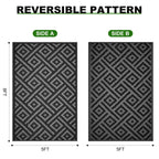 RURALITY Outdoor Rugs 8'x10' Waterproof for Patios Clearance,Plastic Straw Mats for RV, Camping,Backyard,Porch,Deck,Balcony,Reversible,Geometric