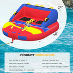 Towable Tubes for Boating | 1-3 Rider | Cockpit Style with Rope Included | Lake & River