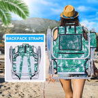 Portable Lay-Flat Beach Chair | 2-Pack | 5-Position Backpack Chair with Cup Holder