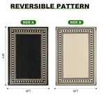 RURALITY Outdoor Rugs 8'x10' Waterproof for Patios Clearance,Plastic Straw Mats for RV, Camping,Backyard,Porch,Deck,Balcony,Reversible,Geometric