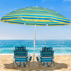 Portable Lay-Flat Beach Chair | 2-Pack | 5-Position Backpack Chair with Cup Holder