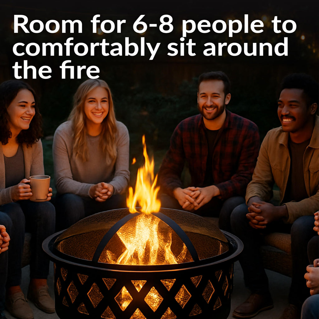 Sunnydaze Crossweave Outdoor Fire Pit | Wood-Burning | 30" & 36" | Spark Screen, Poker & Cover Included