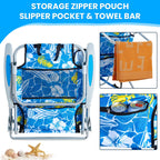 Portable Lay-Flat Beach Chair | 2-Pack | 5-Position Backpack Chair with Cup Holder