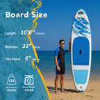 Sweetcrispy Inflatable Stand Up Paddle Board | Wide Stable Design | All Skill Levels | Full Accessories