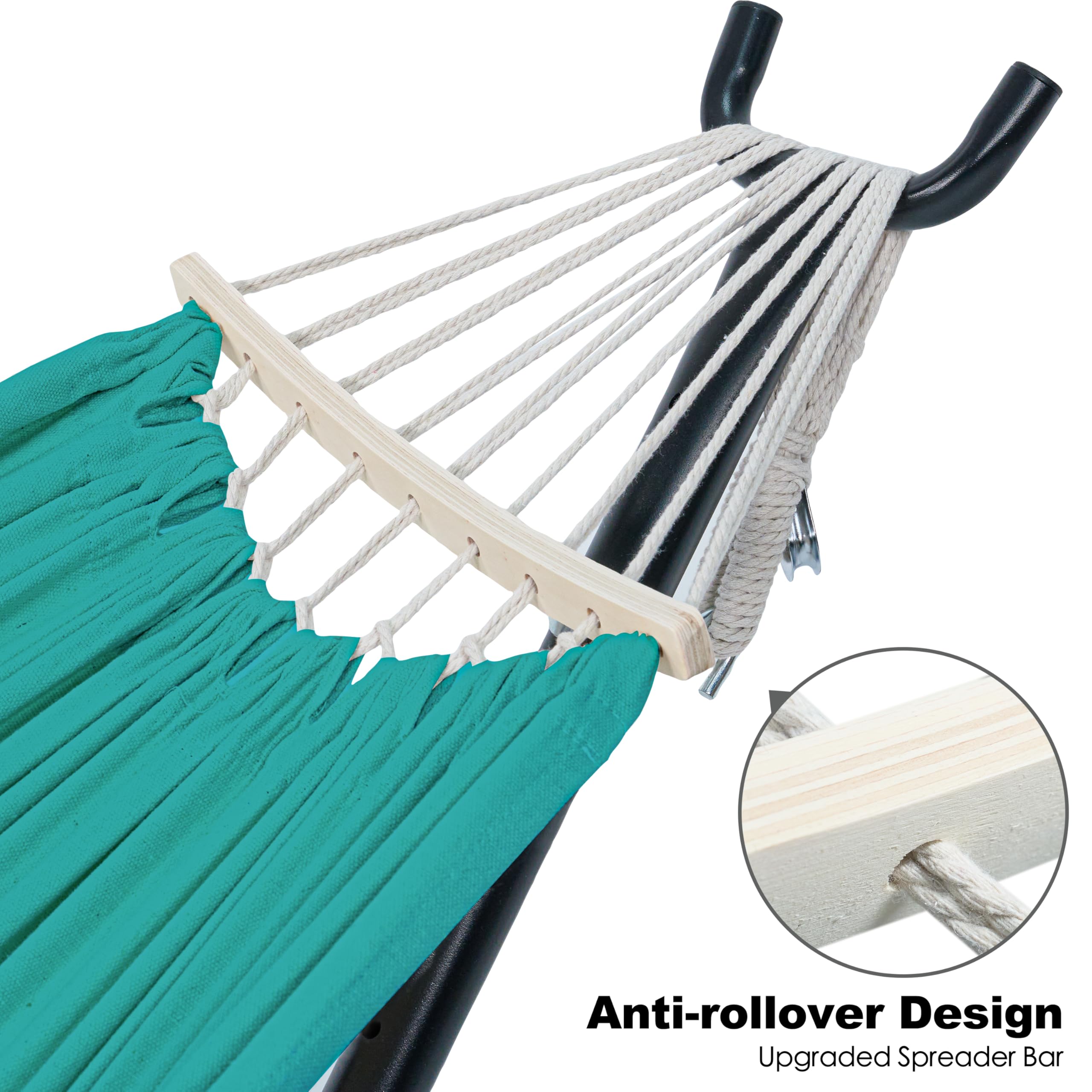 GAFETE Double Hammock with Stand | 2-Person | 600 lb Capacity | Indoor & Outdoor