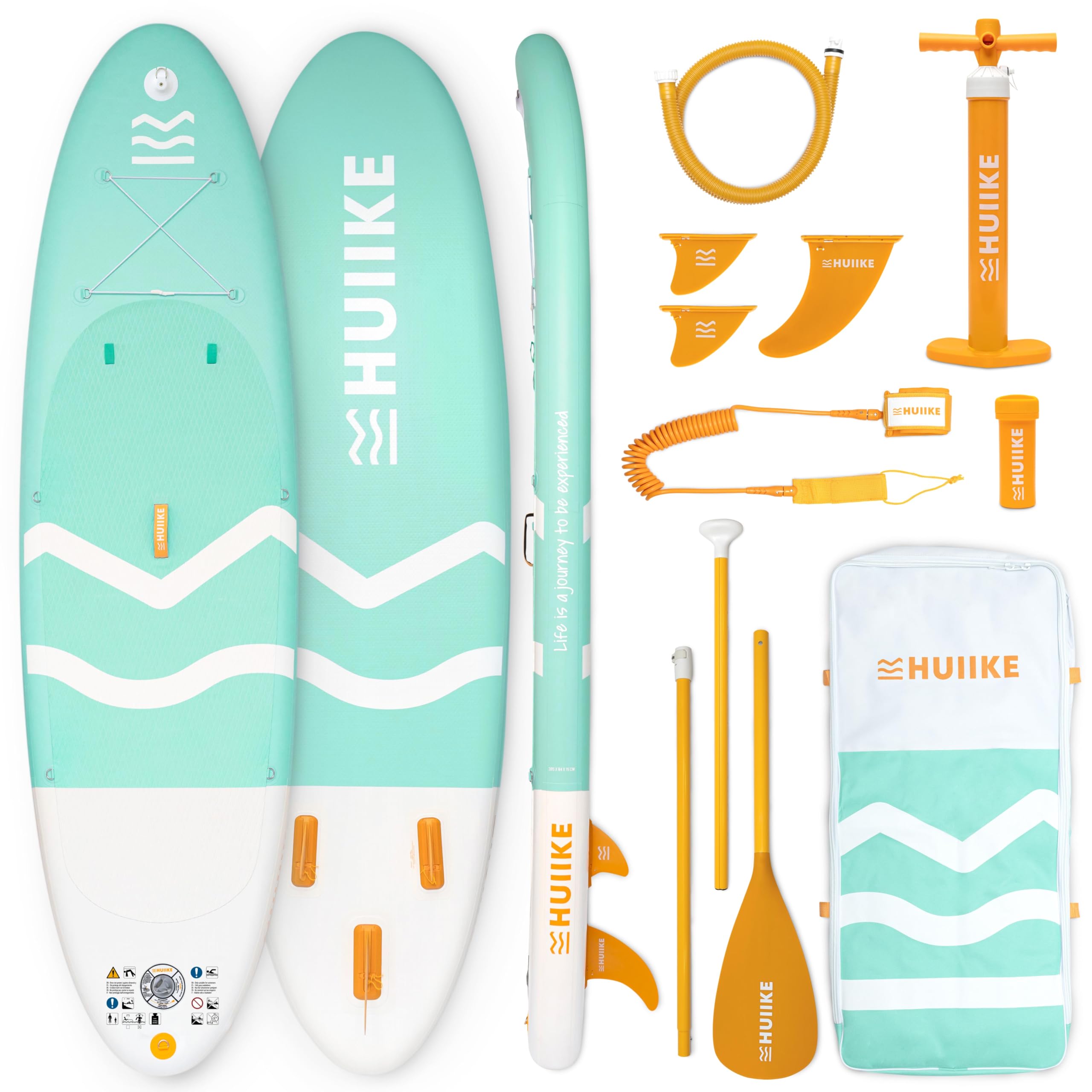 HUIIKE Inflatable Paddle Board & Kayak 2-in-1 | 10' x 33" | Full Pack with Kayak Seat & Accessories