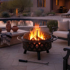 Sunnydaze Crossweave Outdoor Fire Pit | Wood-Burning | 30" & 36" | Spark Screen, Poker & Cover Included