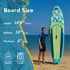 Sweetcrispy Inflatable Stand Up Paddle Board | Wide Stable Design | All Skill Levels | Full Accessories
