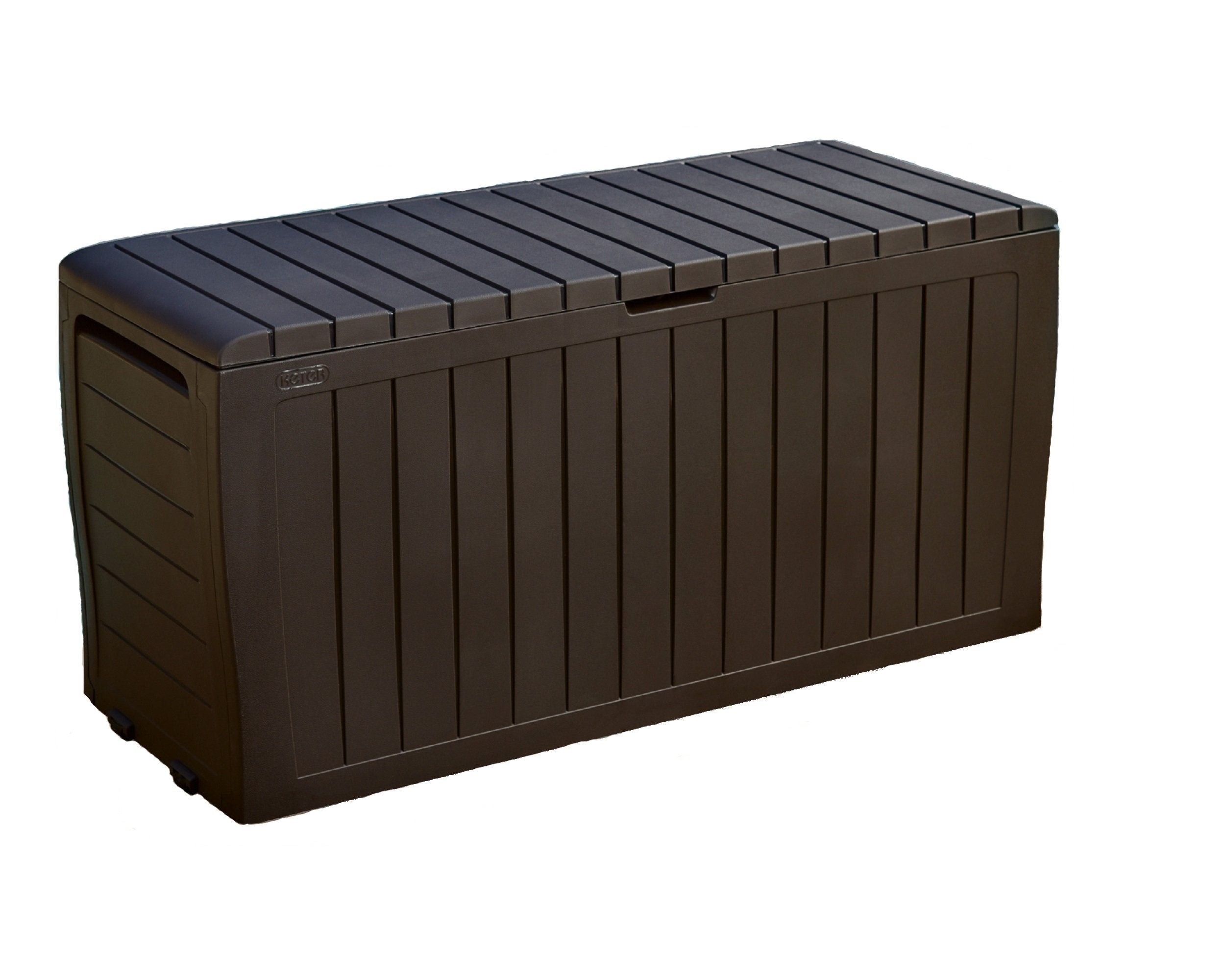Keter Marvel Plus 71 Gallon Resin Outdoor Storage Box for Patio Furniture Cushions, Throw Pillows, Garden Tools and Pool Floats, Beige