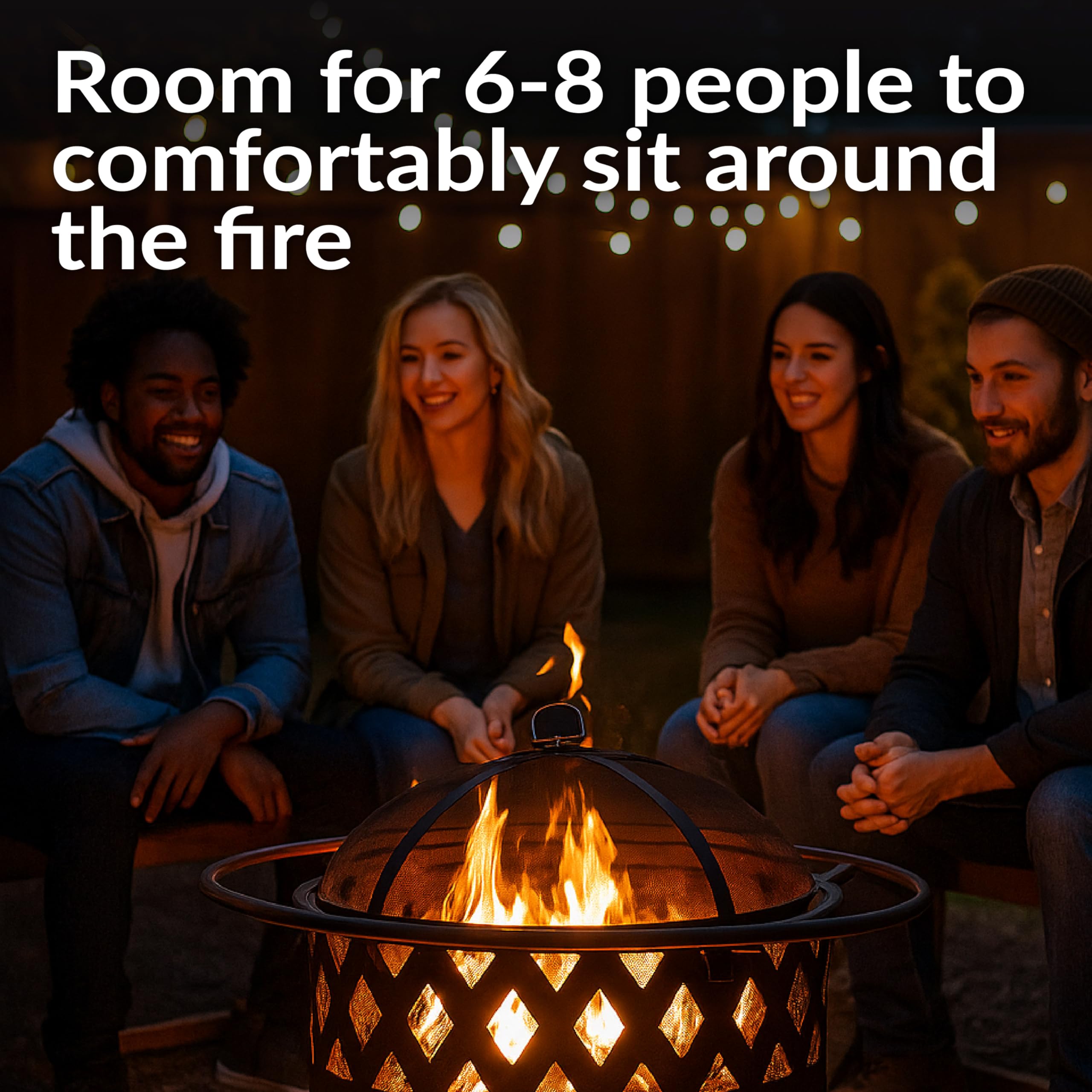 Sunnydaze Crossweave Outdoor Fire Pit | Wood-Burning | 30" & 36" | Spark Screen, Poker & Cover Included