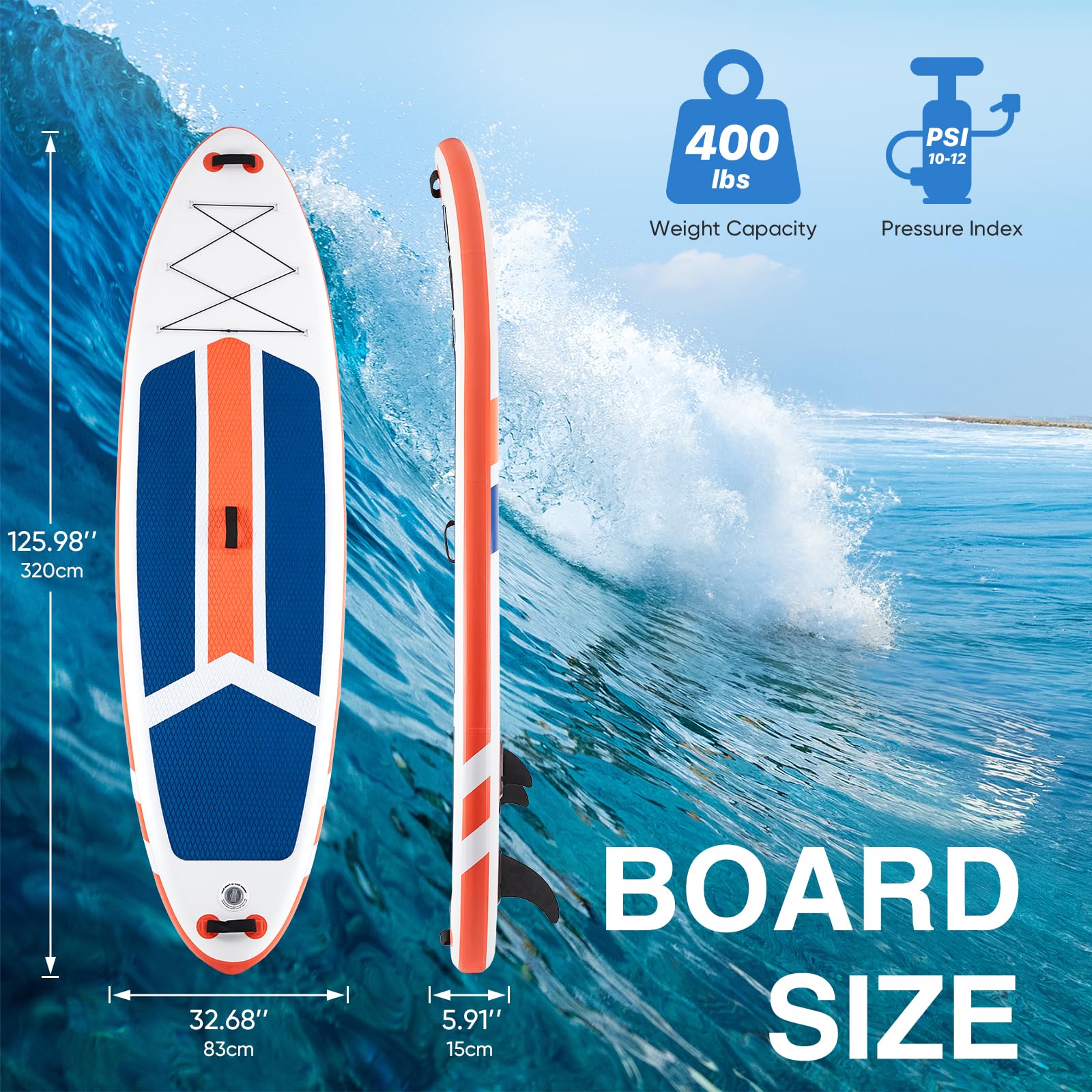 Sweetcrispy Inflatable Stand Up Paddle Board | Wide Stable Design | All Skill Levels | Full Accessories