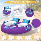 Towable Tubes for Boating | 1-3 Rider | Cockpit Style with Rope Included | Lake & River