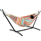 GAFETE Double Hammock with Stand | 2-Person | 600 lb Capacity | Indoor & Outdoor