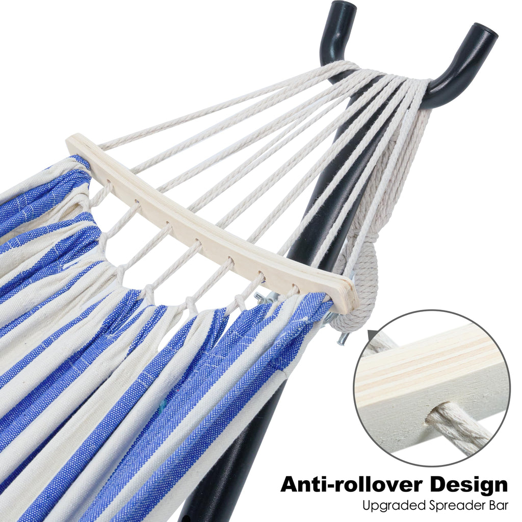 GAFETE Double Hammock with Stand | 2-Person | 600 lb Capacity | Indoor & Outdoor