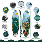 HUIIKE Inflatable Paddle Board & Kayak 2-in-1 | 10' x 33" | Full Pack with Kayak Seat & Accessories