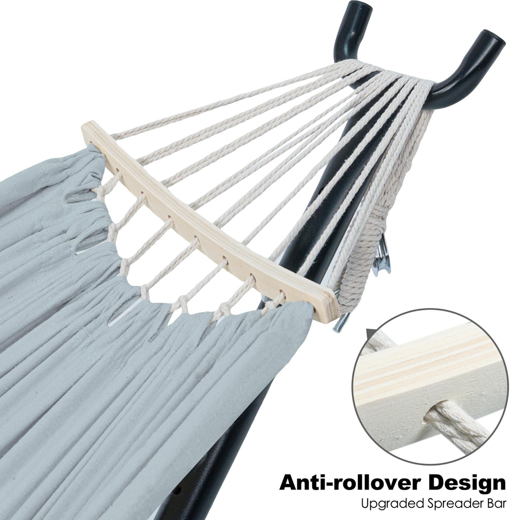 GAFETE Double Hammock with Stand | 2-Person | 600 lb Capacity | Indoor & Outdoor