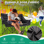 DoCred Double Camping Loveseat Chair | 2-Person | 660 lb Capacity | Cup Holders & Side Pockets