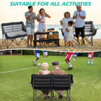 DoCred Double Camping Loveseat Chair | 2-Person | 660 lb Capacity | Cup Holders & Side Pockets