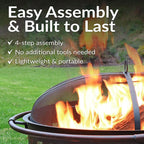 Sunnydaze Crossweave Outdoor Fire Pit | Wood-Burning | 30" & 36" | Spark Screen, Poker & Cover Included
