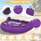 Towable Tubes for Boating | 1-3 Rider | Cockpit Style with Rope Included | Lake & River