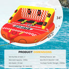 Towable Tubes for Boating | 1-3 Rider | Cockpit Style with Rope Included | Lake & River