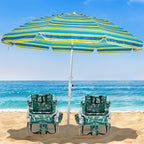 Portable Lay-Flat Beach Chair | 2-Pack | 5-Position Backpack Chair with Cup Holder