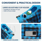DoCred Double Camping Loveseat Chair | 2-Person | 660 lb Capacity | Cup Holders & Side Pockets