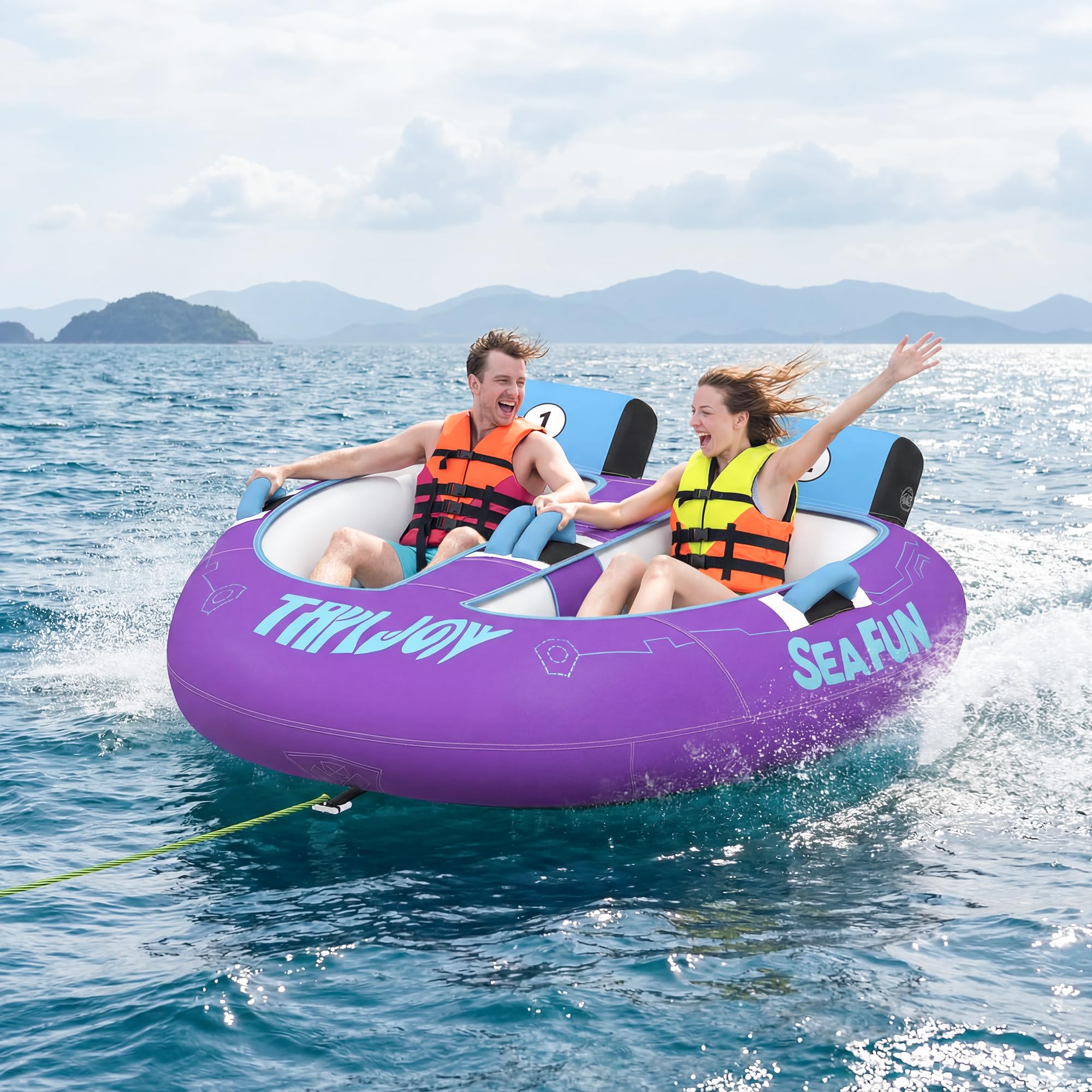 Towable Tubes for Boating | 1-3 Rider | Cockpit Style with Rope Included | Lake & River