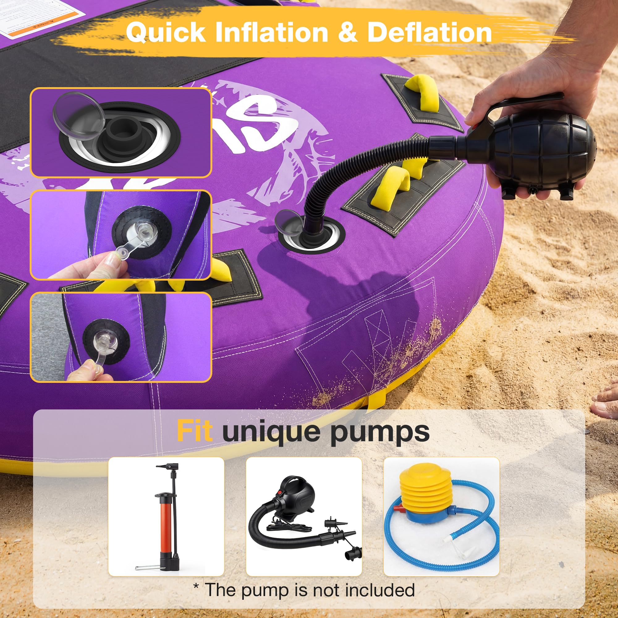 Towable Tubes for Boating | 1-3 Rider | Cockpit Style with Rope Included | Lake & River