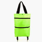 Portable Foldable Shopping Cart with Wheels - Lightweight Backpack Style Travel Trolley for Groceries & Storage