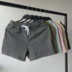 Summer striped cropped shorts for men and women's sports and casual shorts