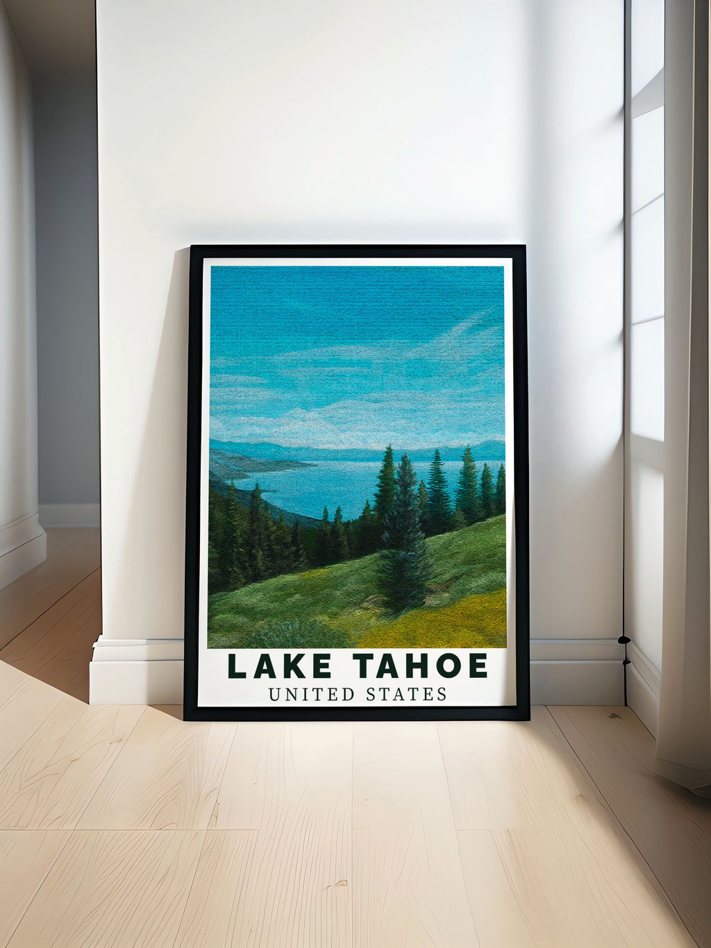 Lake Tahoe  Art - Summer Blue  Home Decor - United States  Living Room Decor