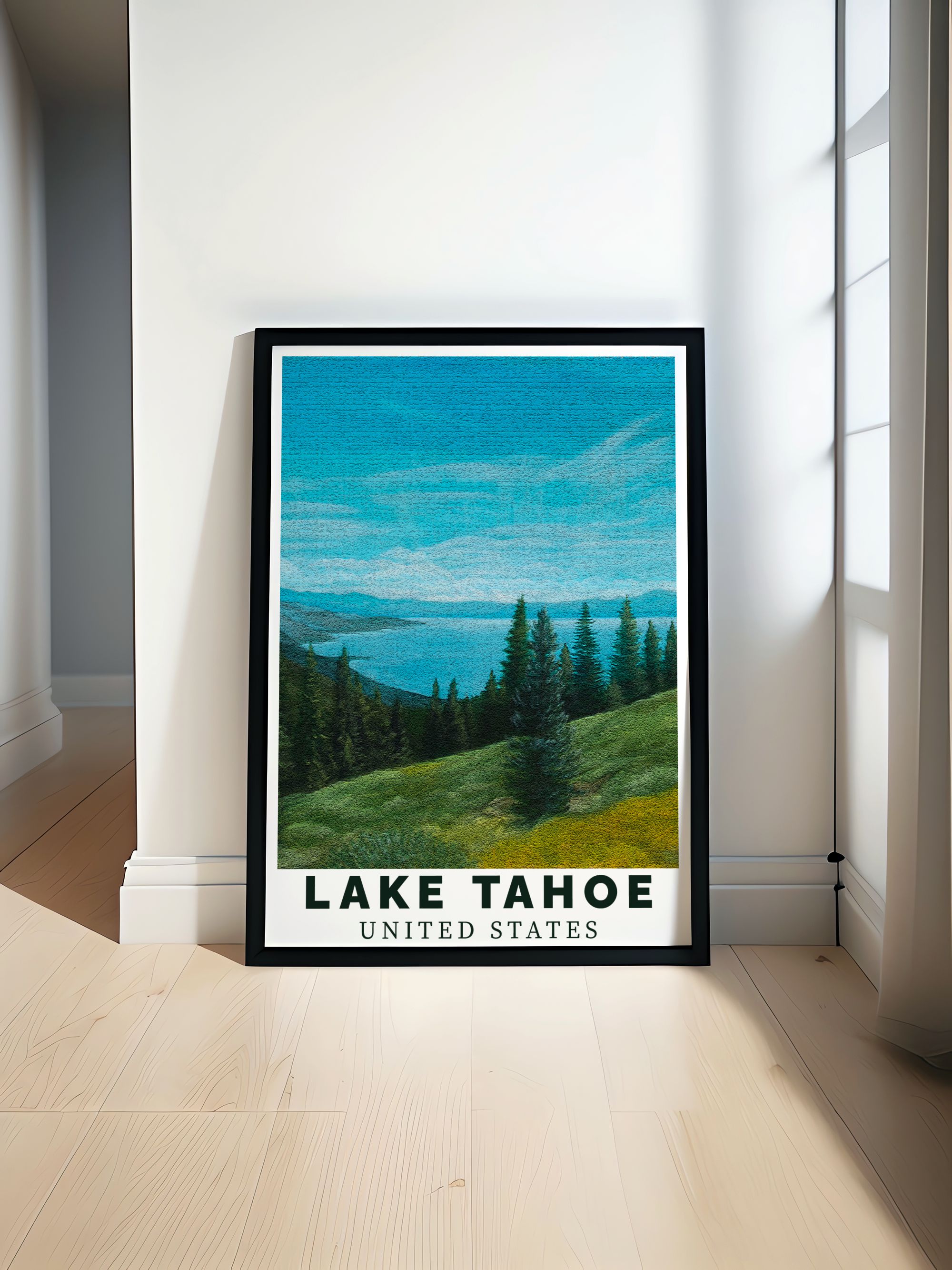 Lake Tahoe  Art - Summer Blue  Home Decor - United States  Living Room Decor