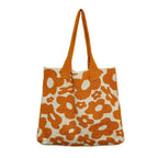 New Flower Bag Knitted Bag Large Capacity Tote Bag Student Shoulder Bag Woolen Bag Trendy Girl