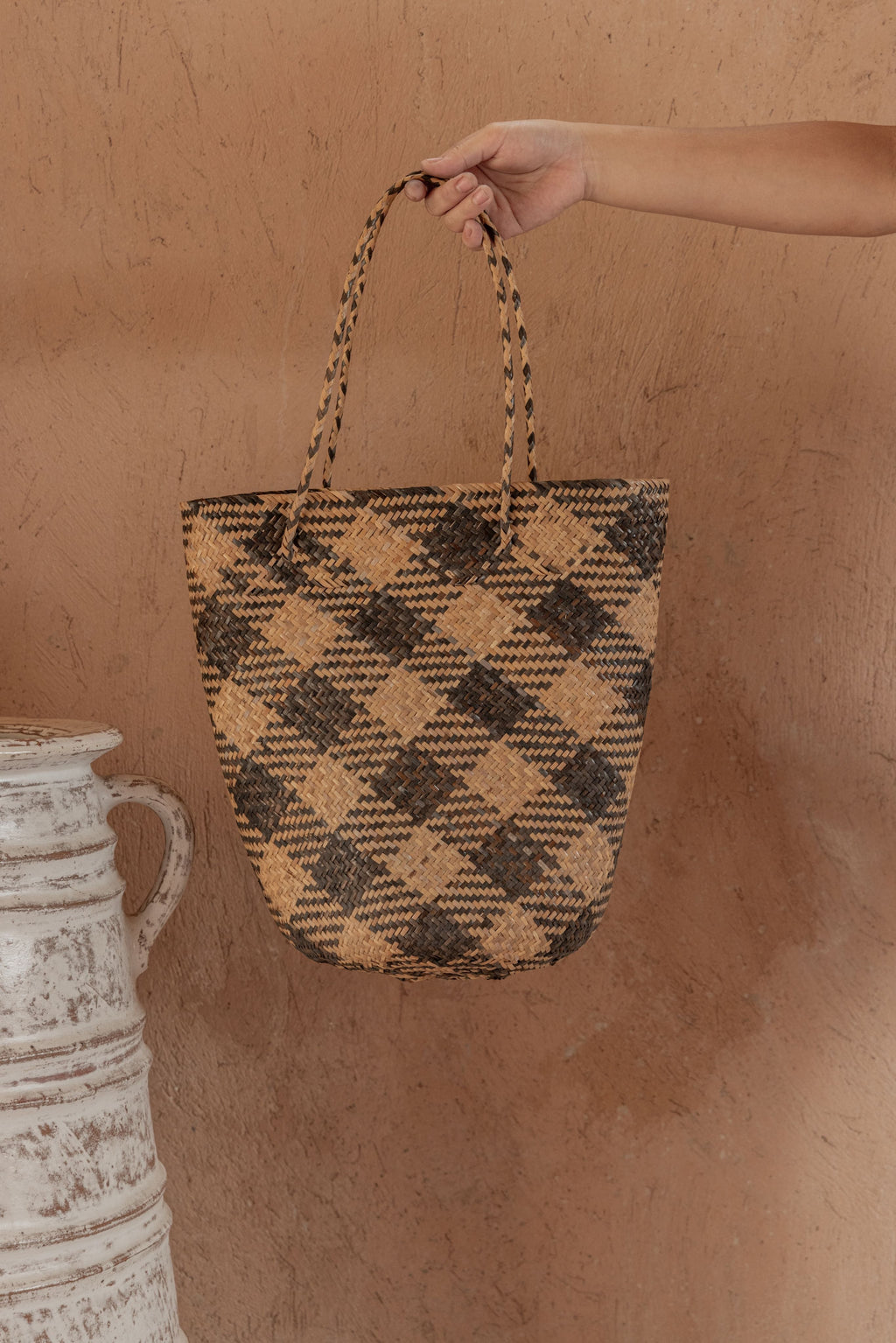 Praya Day Bag | Handwoven Borneo Rattan Circle Bag from Bali