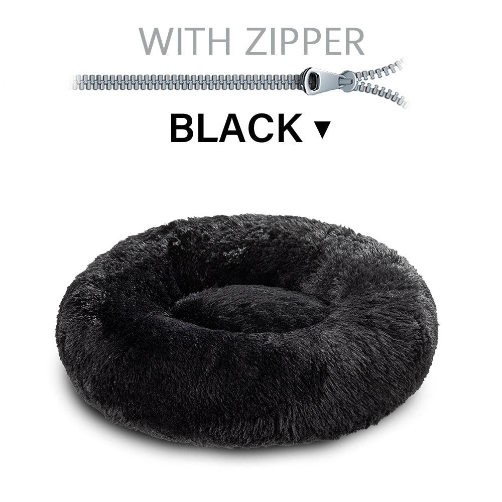 SnugglePaws Plush Donut Pet Bed | Cozy Calming Bed for Dogs & Cats