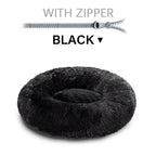SnugglePaws Plush Donut Pet Bed | Cozy Calming Bed for Dogs & Cats