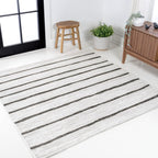 JONATHAN Y Berber Stripe Indoor/Outdoor Area Rug 5x8 – Blue & Ivory