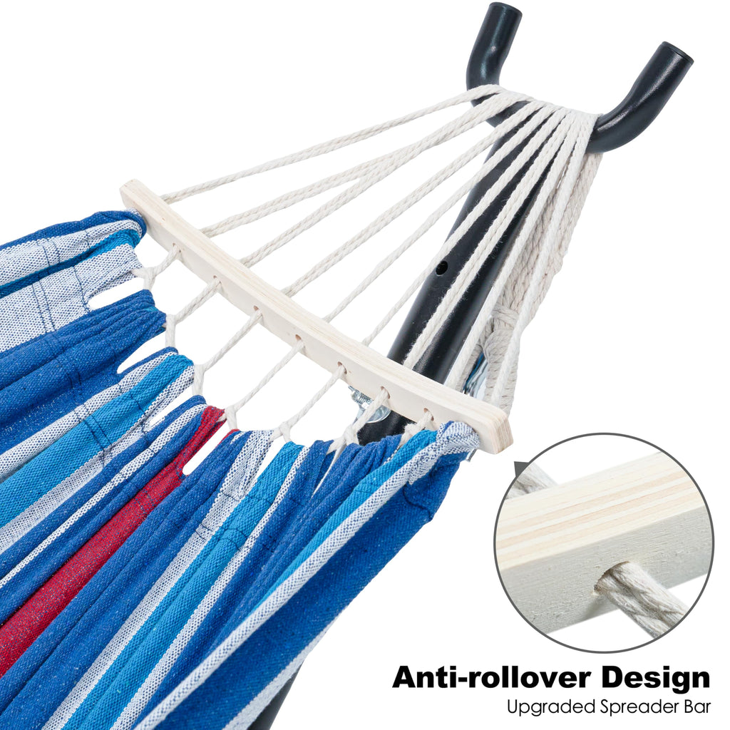 GAFETE Double Hammock with Stand | 2-Person | 600 lb Capacity | Indoor & Outdoor