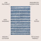 JONATHAN Y Berber Stripe Indoor/Outdoor Area Rug 5x8 – Blue & Ivory