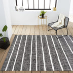 JONATHAN Y Berber Stripe Indoor/Outdoor Area Rug 5x8 – Blue & Ivory