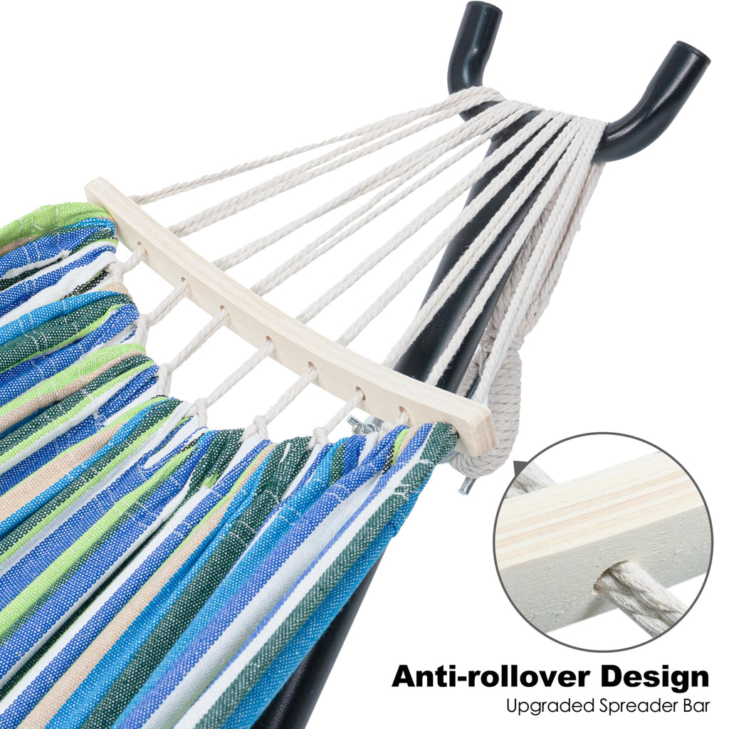 GAFETE Double Hammock with Stand | 2-Person | 600 lb Capacity | Indoor & Outdoor