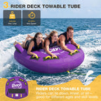 Towable Tubes for Boating | 1-3 Rider | Cockpit Style with Rope Included | Lake & River