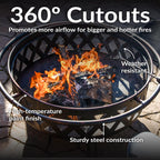 Sunnydaze Crossweave Outdoor Fire Pit | Wood-Burning | 30" & 36" | Spark Screen, Poker & Cover Included