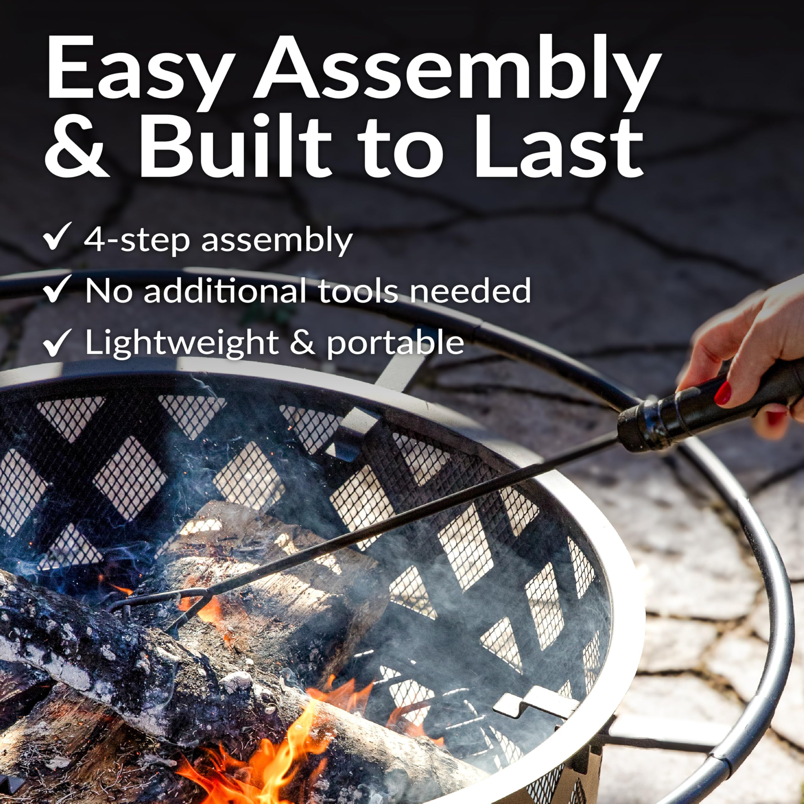 Sunnydaze Crossweave Outdoor Fire Pit | Wood-Burning | 30" & 36" | Spark Screen, Poker & Cover Included